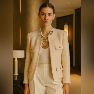 Paula Klein Chanel style wool boucle blazer Made in France